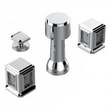 THG A2A-207KA-A02 - Deck mounted 3-hole bidet with vertical spray, vacuum breaker and drain