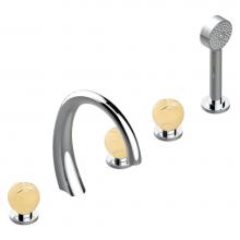 THG A46-1132SGUS - A46-1132SGUS - Roman Tub Set With 2 X 3/4'' Valves And Rim Mounted Ceramic Mixer With Ha