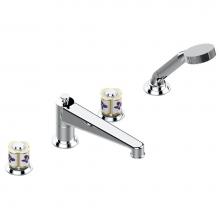 THG A7D-112BSGUS-A02 - Roman tub set with divertor spout and handshower, 3/4'' valves