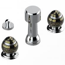 THG A7F-207KA-A08 - Deck mounted 3-hole bidet with vertical spray, vacuum breaker and drain