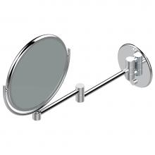 THG G00-661-A02 - WALL MIRROR WITH DOUBLE ARM 8'' DIAMETER - 1 MAGNIFYING FACE