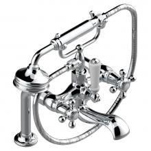 THG G08-13G/US-A02 - Exposed tub filler with cradle handshower, deck mounted