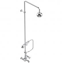 THG G25-13BCDUS - G25-13BCDUS - Wall Tub Filler With Diverter On Rail Handshower Hose Hook And Showerhead 4 3/4&apos