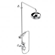 THG G25-64TRD/US-A02 - Exposed thermostatic shower mixer 2 volume controls, column and handshower on cradle - 6'&apo