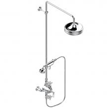 THG G29-64TRD/US-A02 - Exposed thermostatic shower mixer 2 volume controls, column and handshower on cradle - 6'&apo