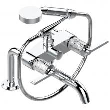 THG G2S-13G/US-A08 - Exposed tub filler with cradle handshower, deck mounted