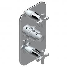 THG G69-5400BE-F05 - Trim for THG thermostatic valve 2 volume controls, rough part supplied with fixing box ref. 5 400A