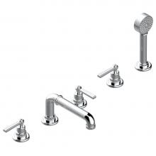 THG G7D-1132SGUS - G7D-1132SGUS - Roman Tub Set With 2 X 3/4'' Valves And Rim Mounted Ceramic Mixer With Ha