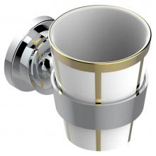 THG U3A-536BD-A08 - Wall mounted holder and porcelain tumbler with gold decor