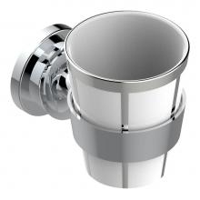 THG U3A-536BP-A02 - Wall mounted holder and porcelain tumbler with platinum decor