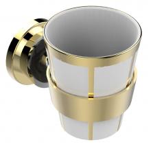 THG U3E-536BD-A08 - Wall mounted holder and porcelain tumbler with gold decor