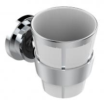 THG U3F-536BP - U3F-536BP - Wall Mounted Holder And Porcelain Tumbler With Platinum Decor