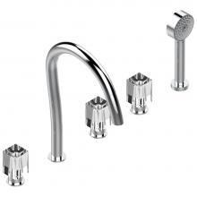 THG U6F-1132SGUS - U6F-1132SGUS - Roman Tub Set With 2 X 3/4'' Valves And Rim Mounted Ceramic Mixer With Ha