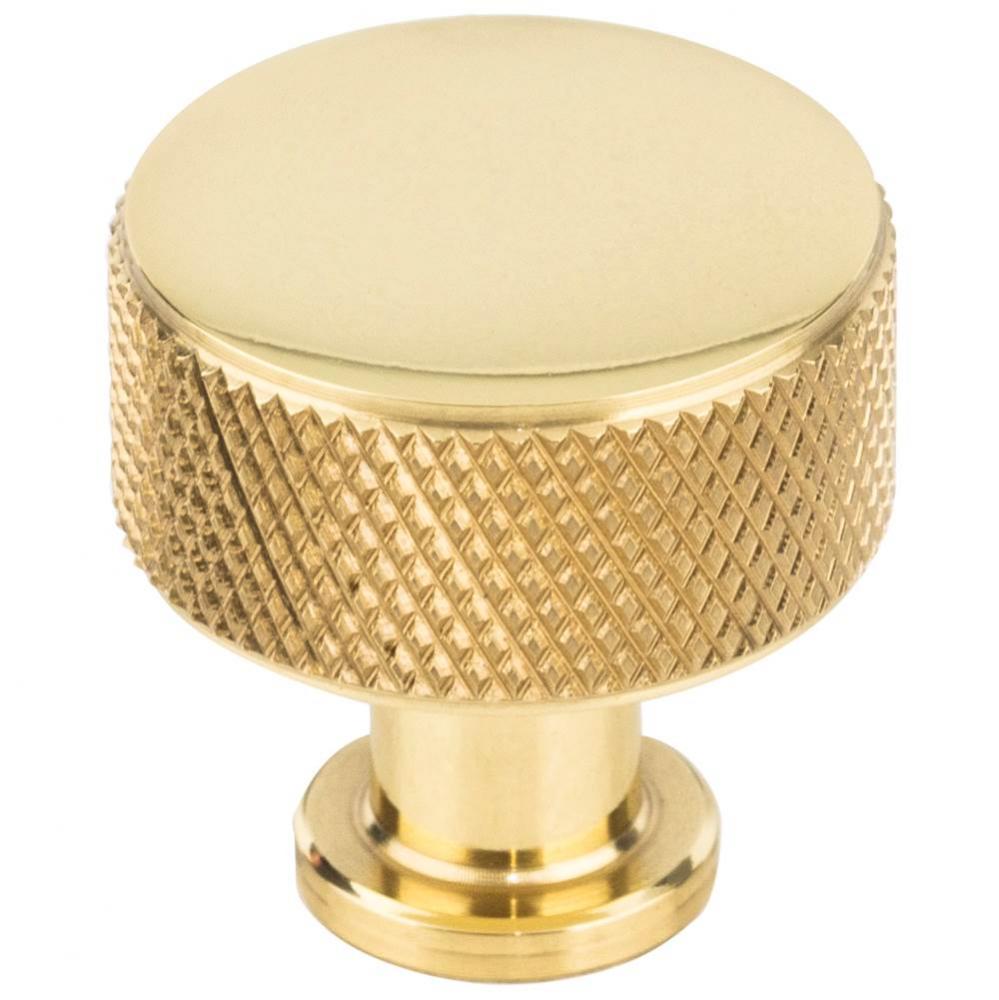 Beliza Cylinder Knurled Knob 15/16 Inch Polished Brass