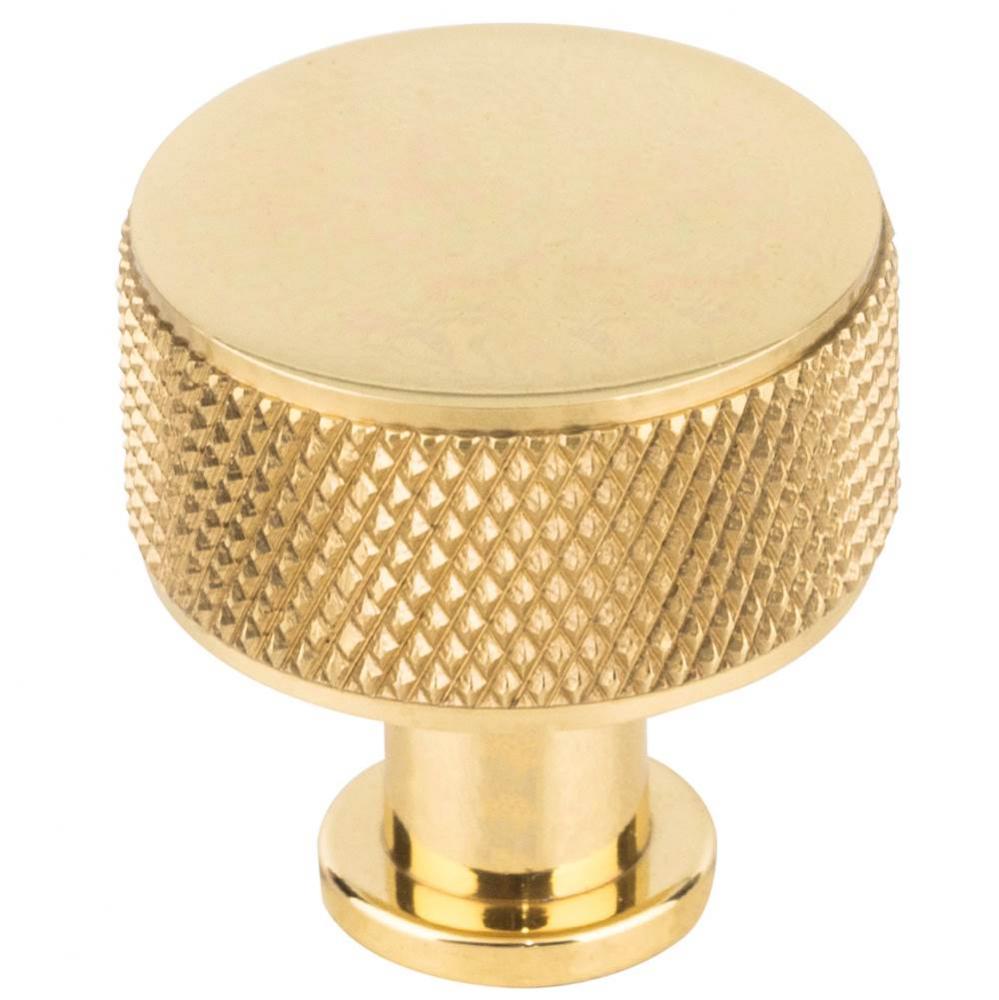 Beliza Cylinder Knurled Knob 1 Inch Polished Brass