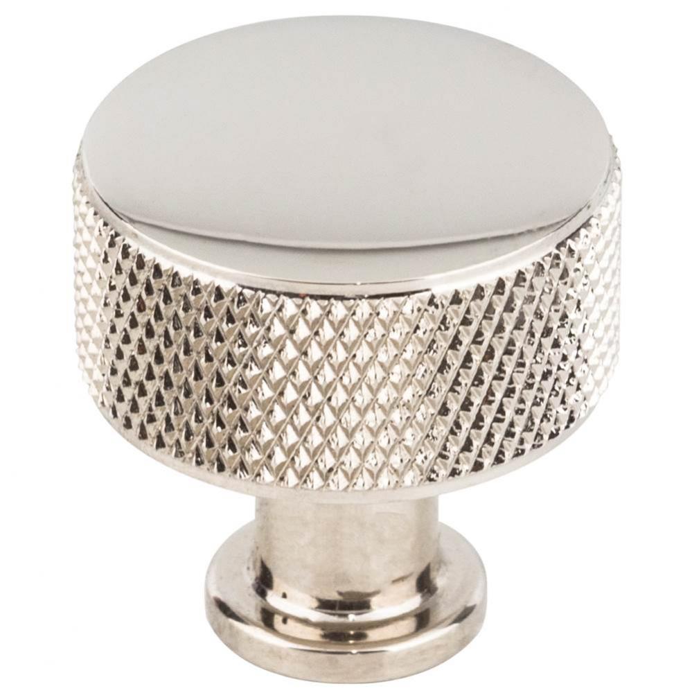 Beliza Cylinder Knurled Knob 1 Inch Polished Nickel