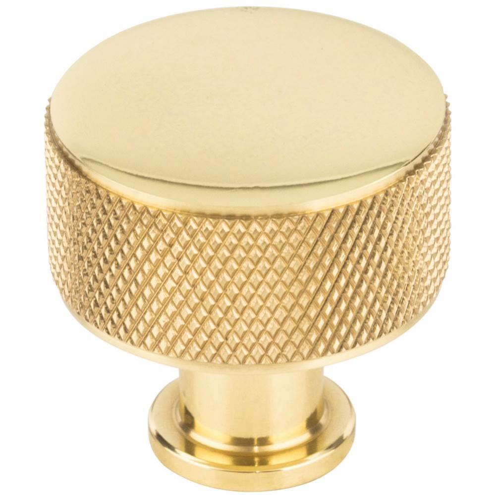 Beliza Cylinder Knurled Knob 1 1/8 Inch Polished Brass