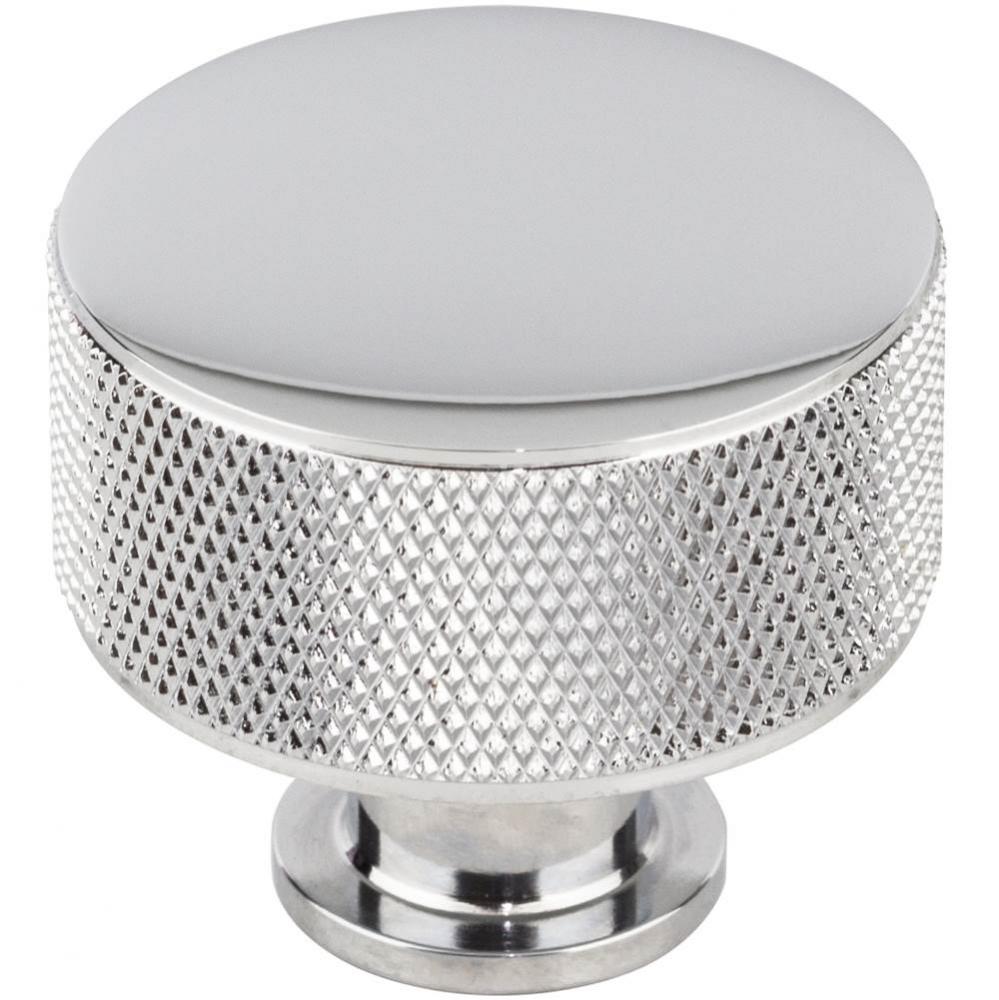 Beliza Cylinder Knurled Knob 1 3/8 Inch Polished Chrome