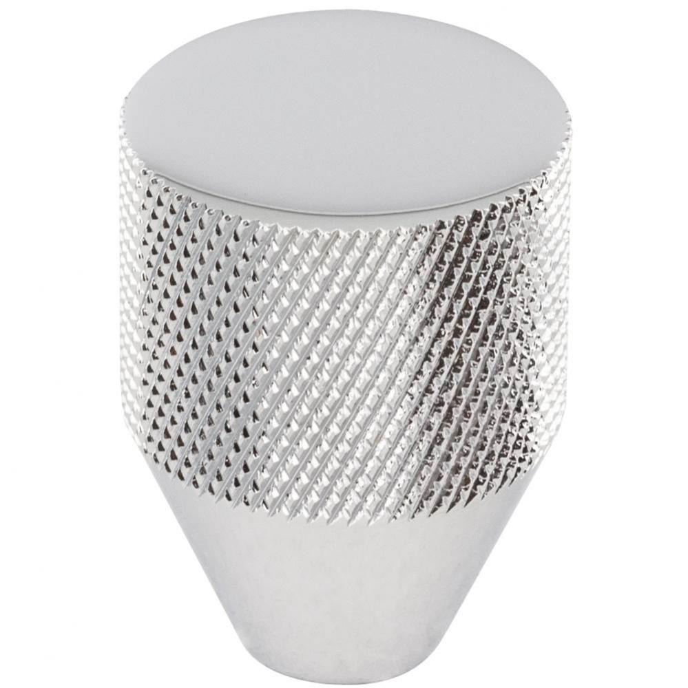 Beliza Conical Knurled Knob 1 Inch Polished Chrome