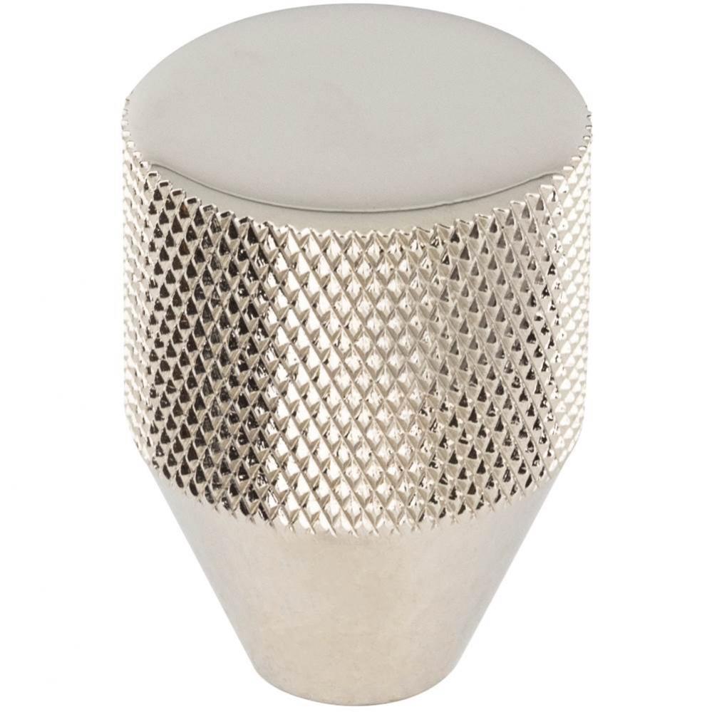 Beliza Conical Knurled Knob 1 Inch Polished Nickel