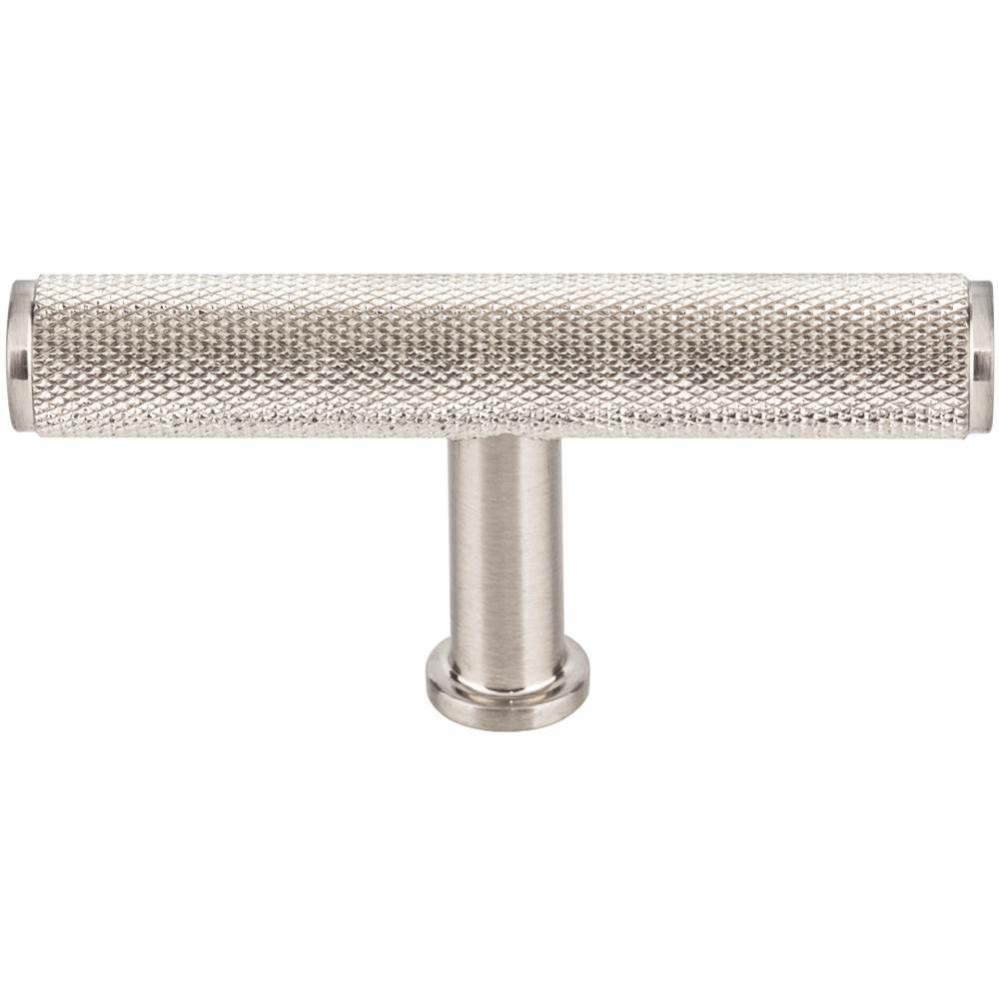 Beliza Knurled T Knob 2 3/4 Inch Brushed Satin Nickel