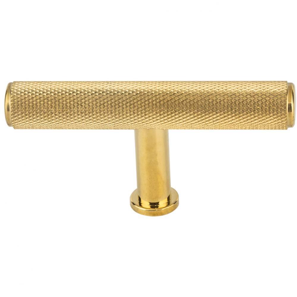 Beliza Knurled T Knob 2 3/4'' - Unlacquered Brass