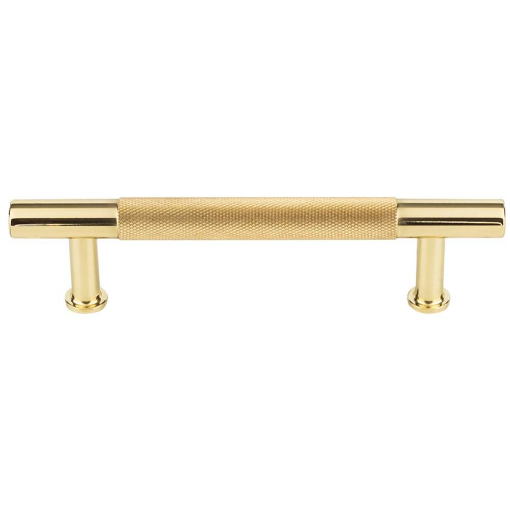 Beliza Knurled Bar Pull 3 3/4 Inch (c-c) Polished Brass