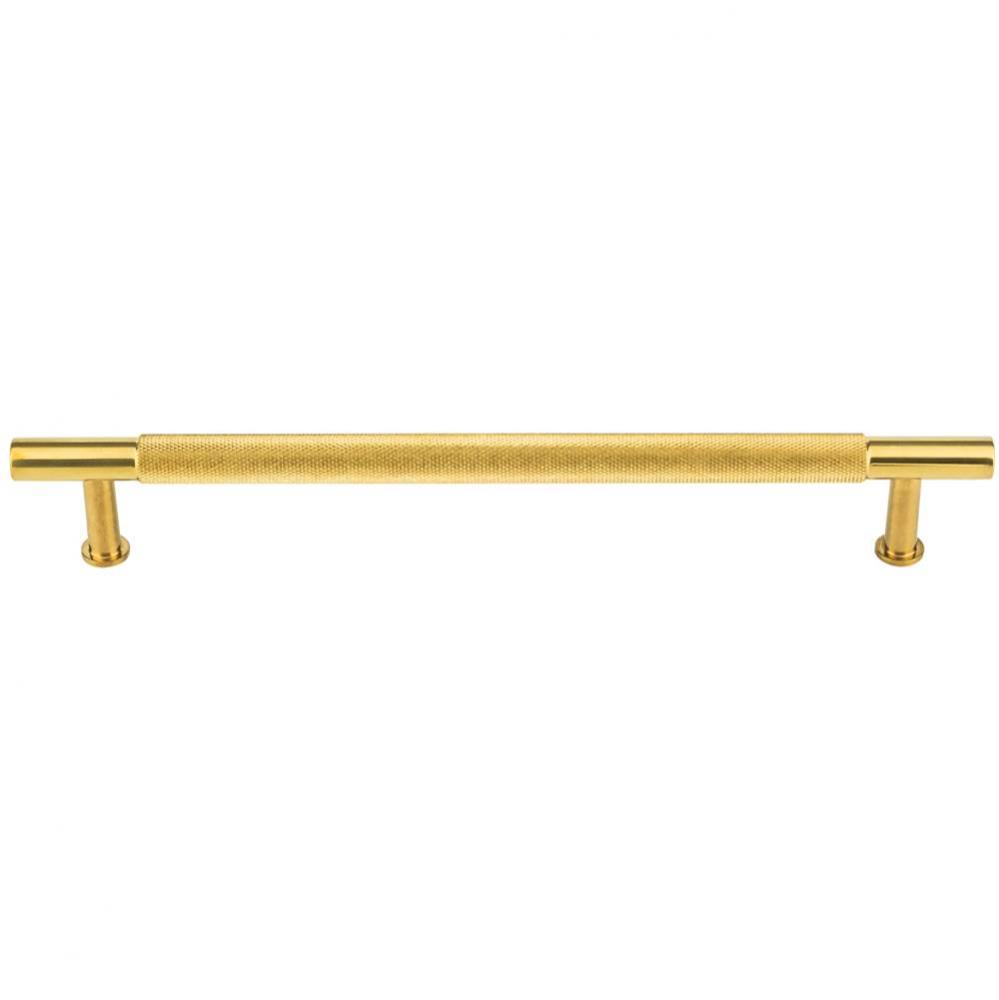 Beliza Knurled Bar Pull 7 9/16 Inch Unlacquered Brass