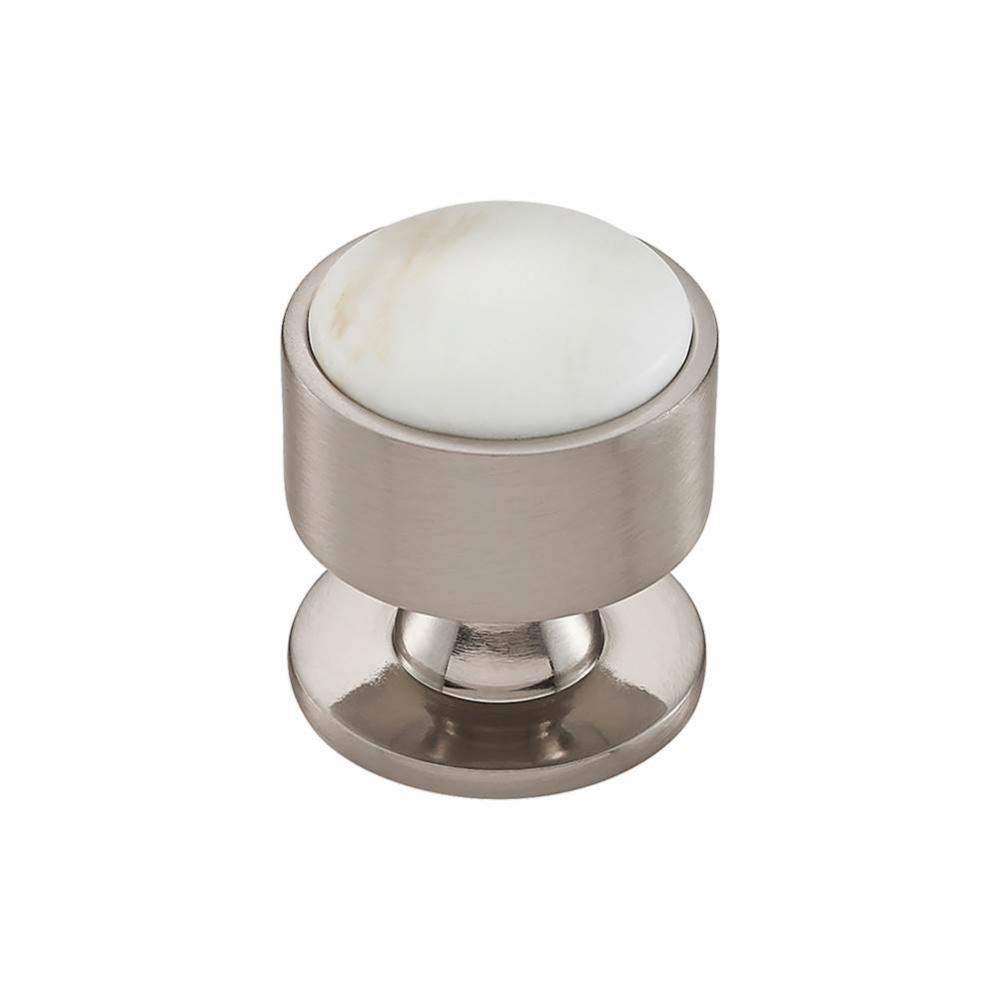 FireSky Calacatta Gold Knob 1 3/8 Inch Brushed Satin Nickel Base