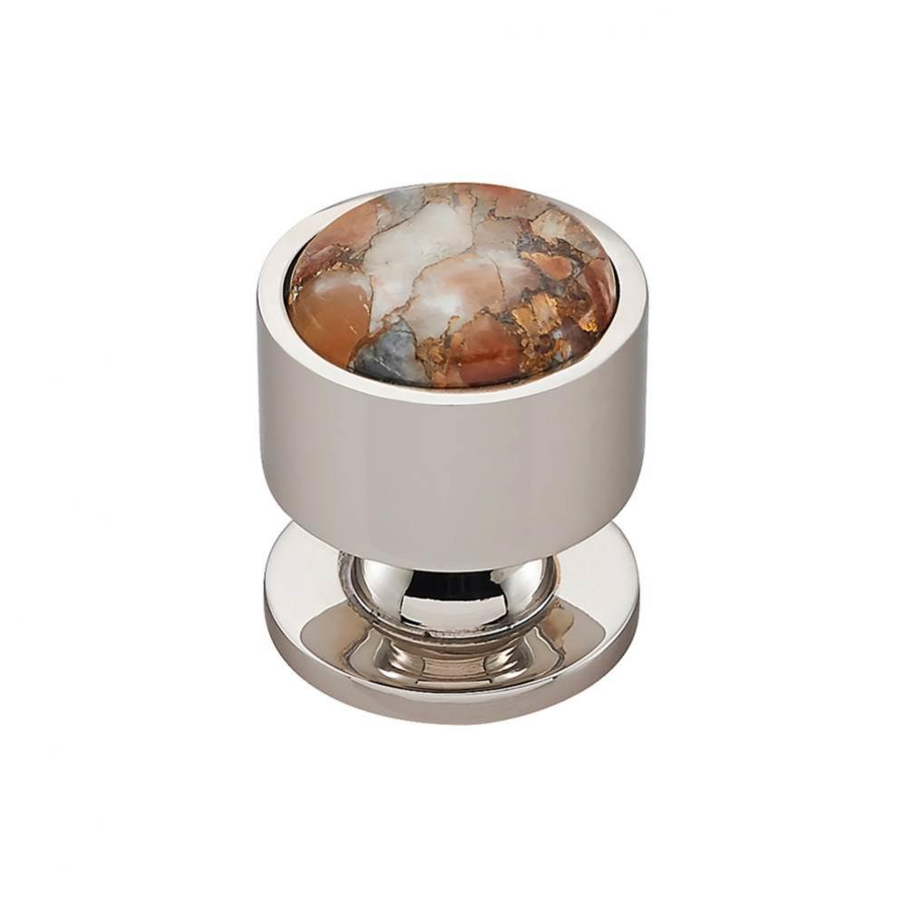 FireSky Mohave Yellow Knob 1 1/8 Inch Polished Nickel Base