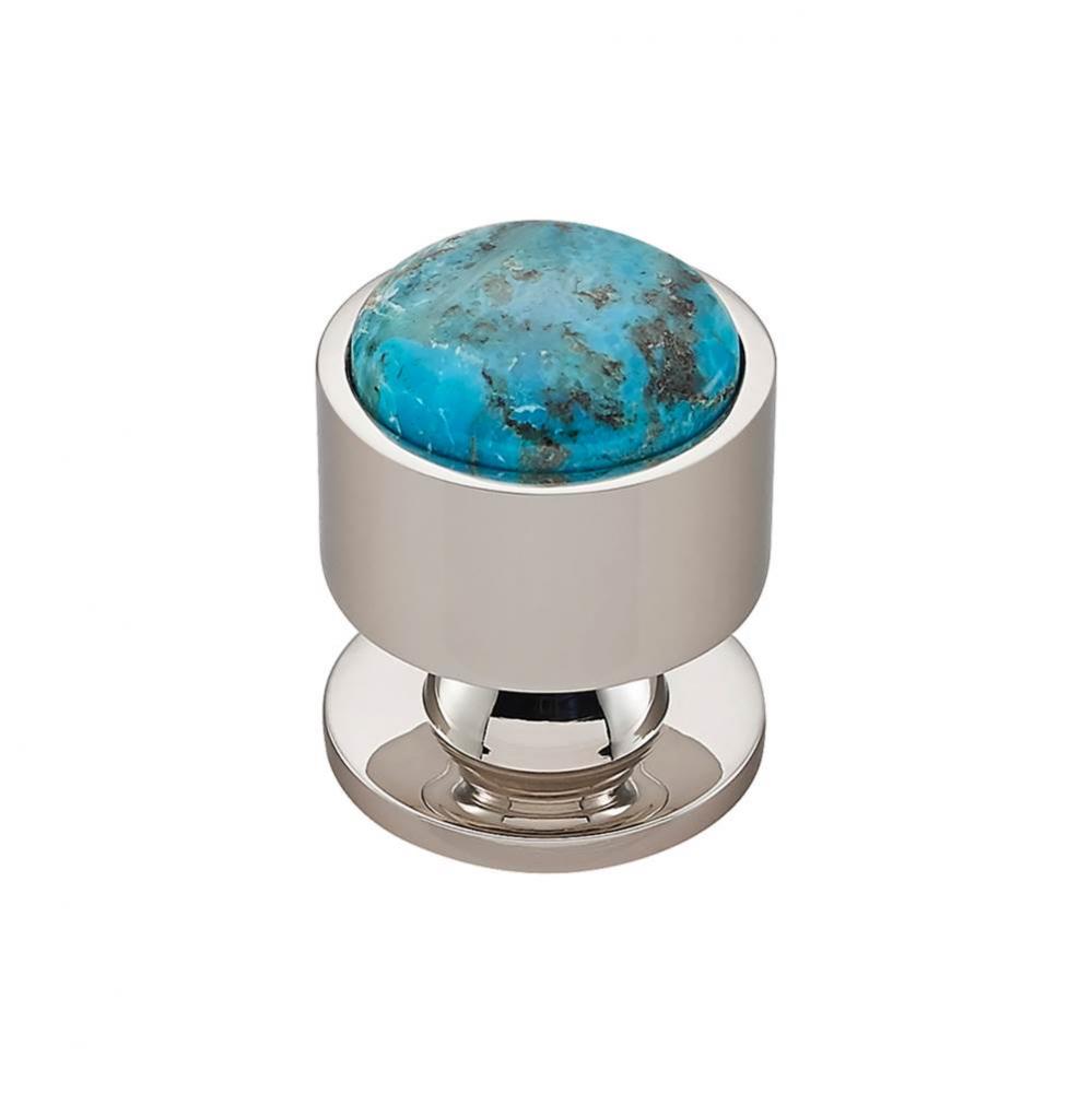 FireSky Mohave Turquoise Knob 1 1/8 Inch Polished Nickel Base