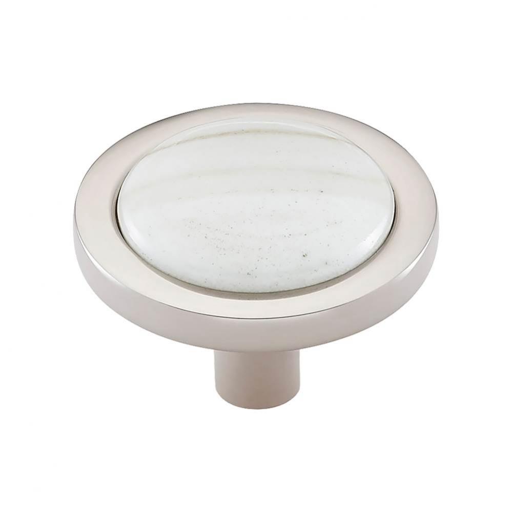 FireSky Calacatta Gold Knob 1 9/16 Inch Polished Nickel Base