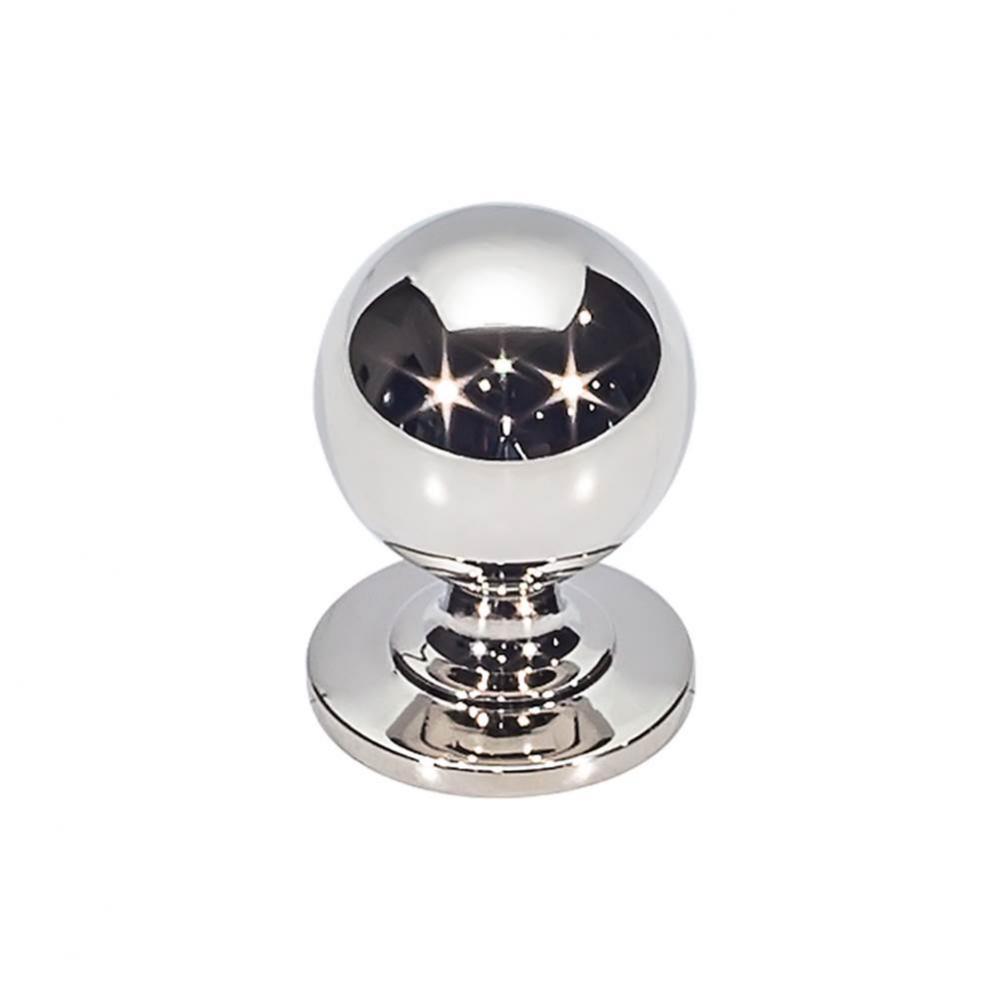 Divina Round Smooth Knob 1 Inch Polished Nickel