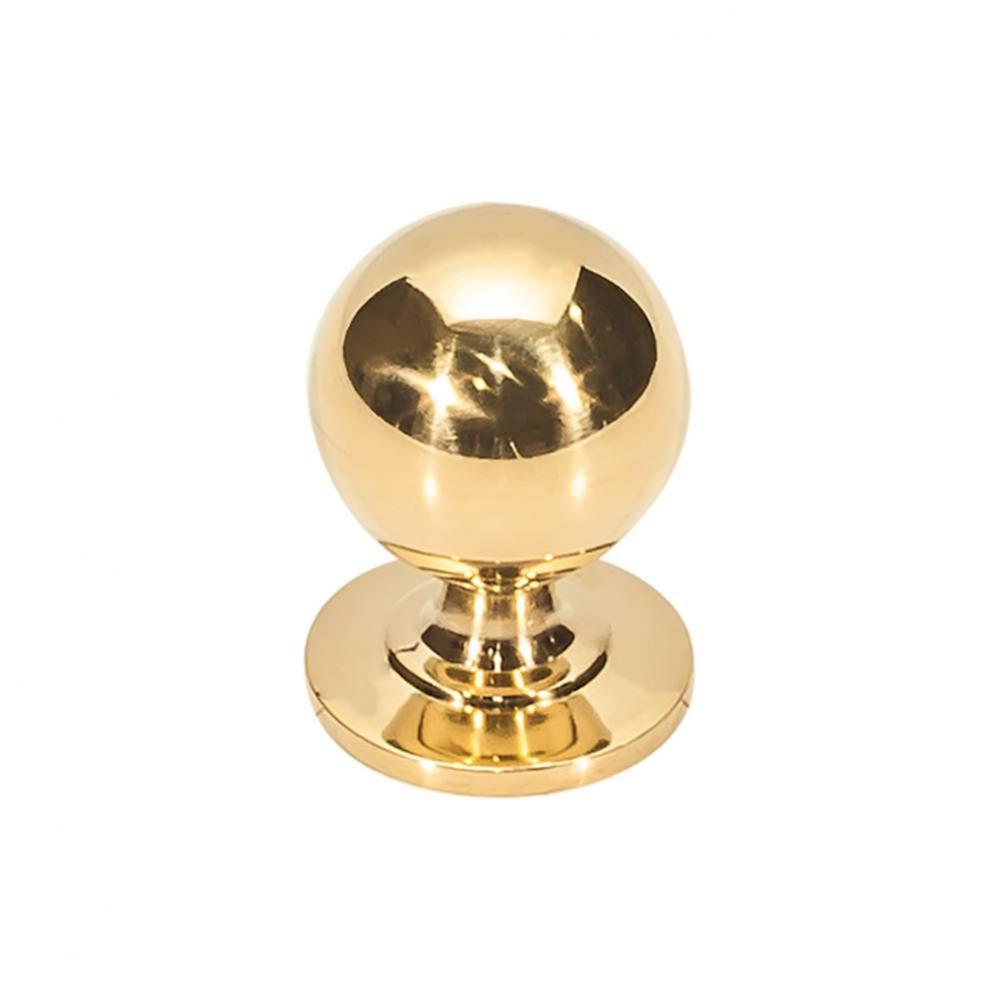 Divina Round Smooth Knob 1'' - Unlacquered Brass