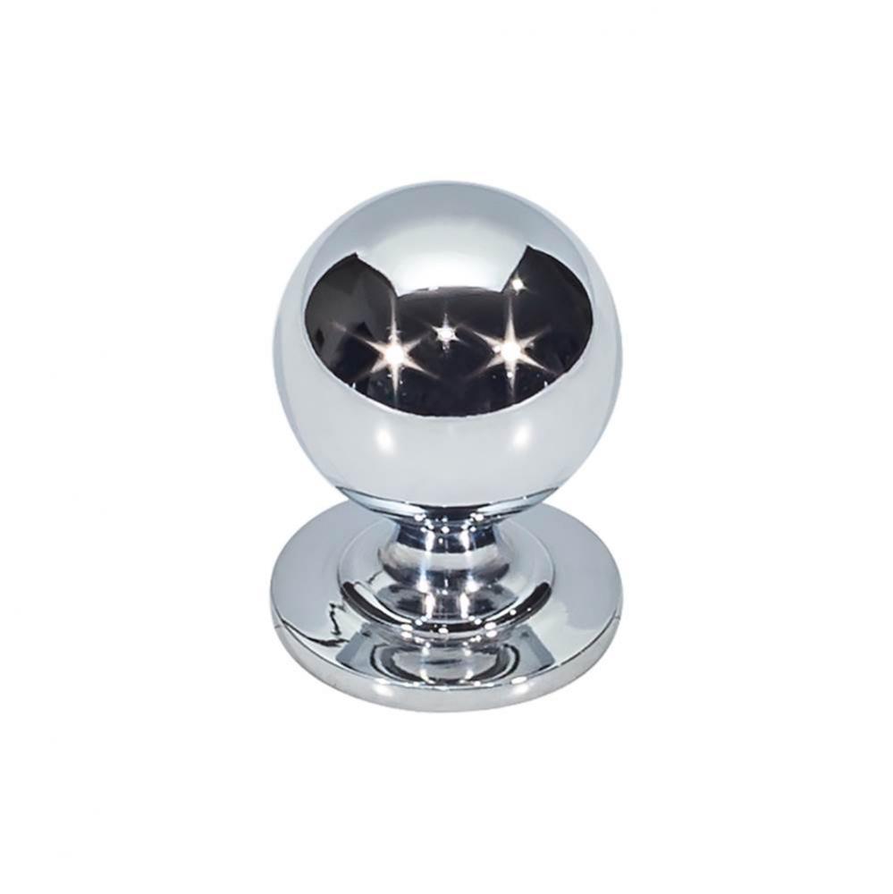 Divina Round Smooth Knob 1 1/8 Inch Polished Chrome