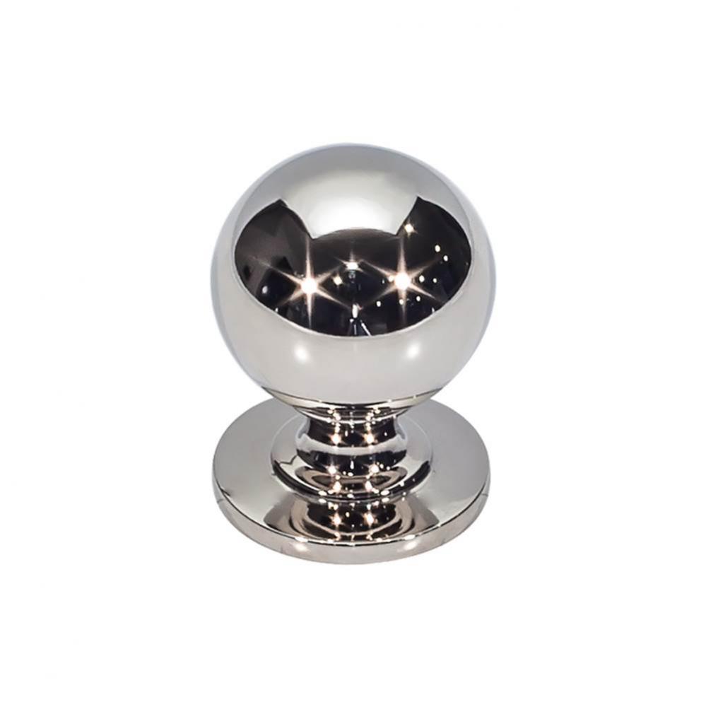 Divina Round Smooth Knob 1 1/4 Inch Polished Nickel