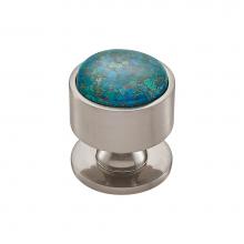 Vesta V7555BSN - FireSky Mohave Blue Knob 1 3/8 Inch Brushed Satin Nickel Base