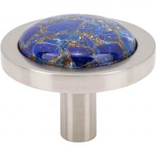 Vesta V7580BSN - FireSky Mohave Lapis Knob 1 9/16 Inch Brushed Satin Nickel Base