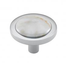 Vesta V7583PC - FireSky Carrara White Knob 1 9/16 Inch Polished Chrome Base