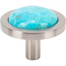 Vesta V7584BSN - FireSky Mohave Turquoise Knob 1 9/16 Inch Brushed Satin Nickel Base