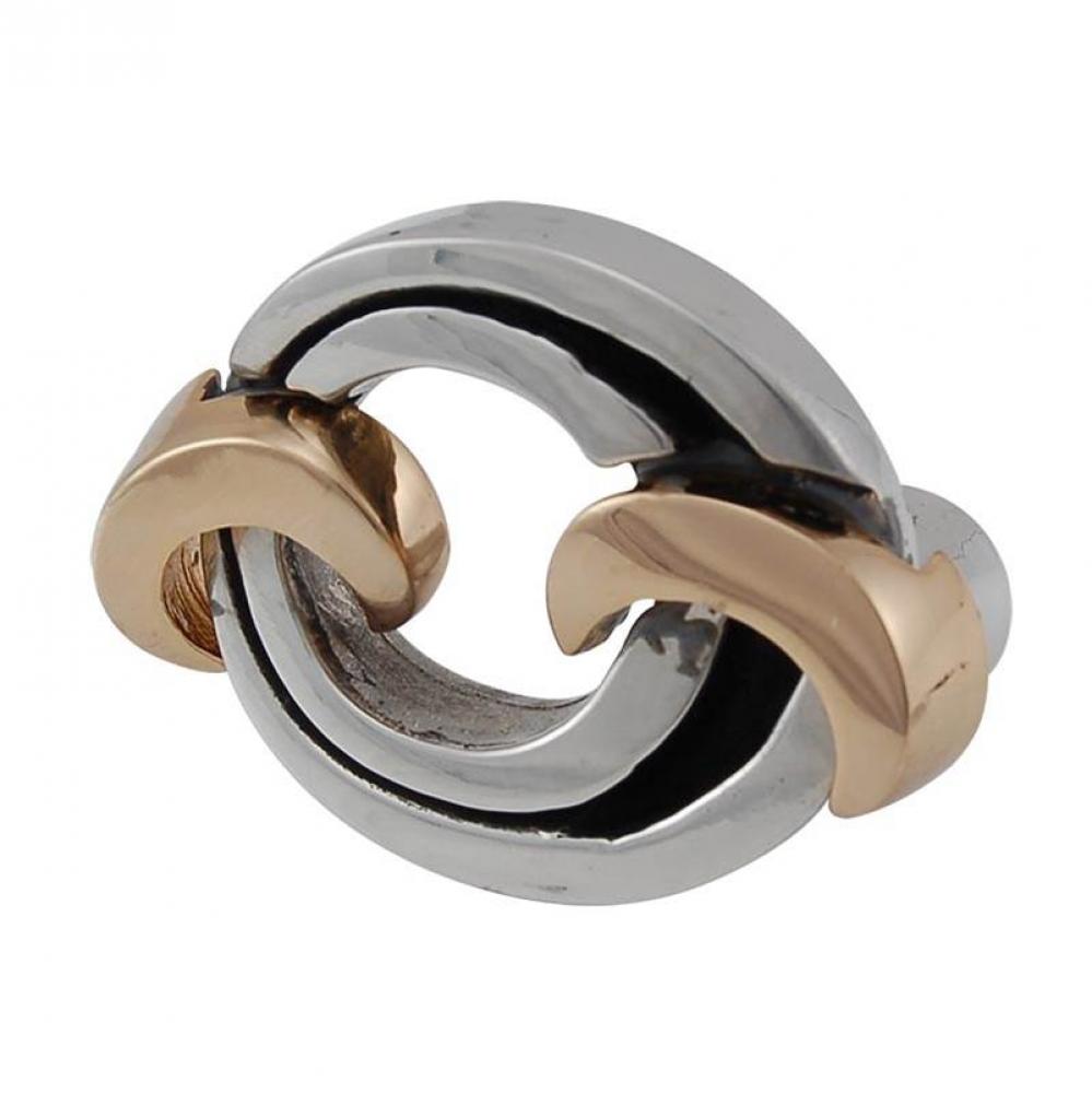 Ariosto, Knob, Large, Chain Link, Two-Tone