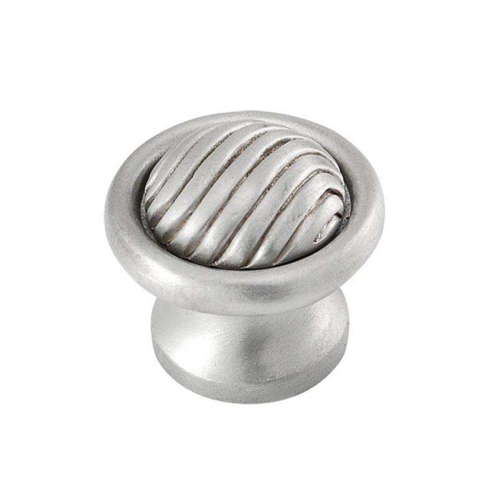 Sanzio, Knob, Large, Wavy Lines, Satin Nickel