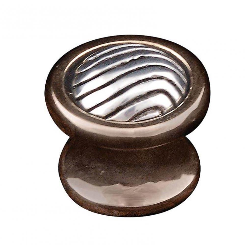 Sanzio, Knob, Small, Wavy Lines, Two-Tone