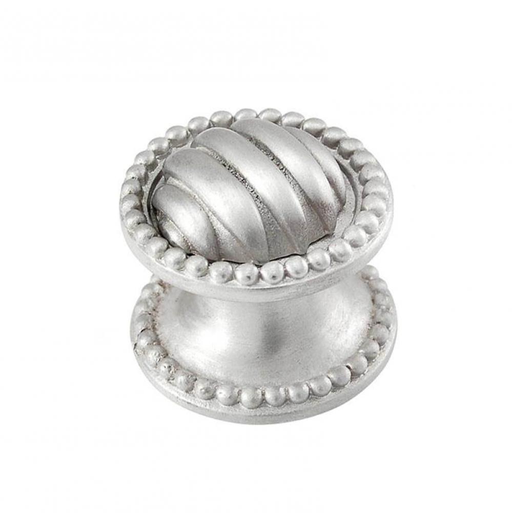 Sanzio, Knob, Small, Lines and Beads, Satin Nickel