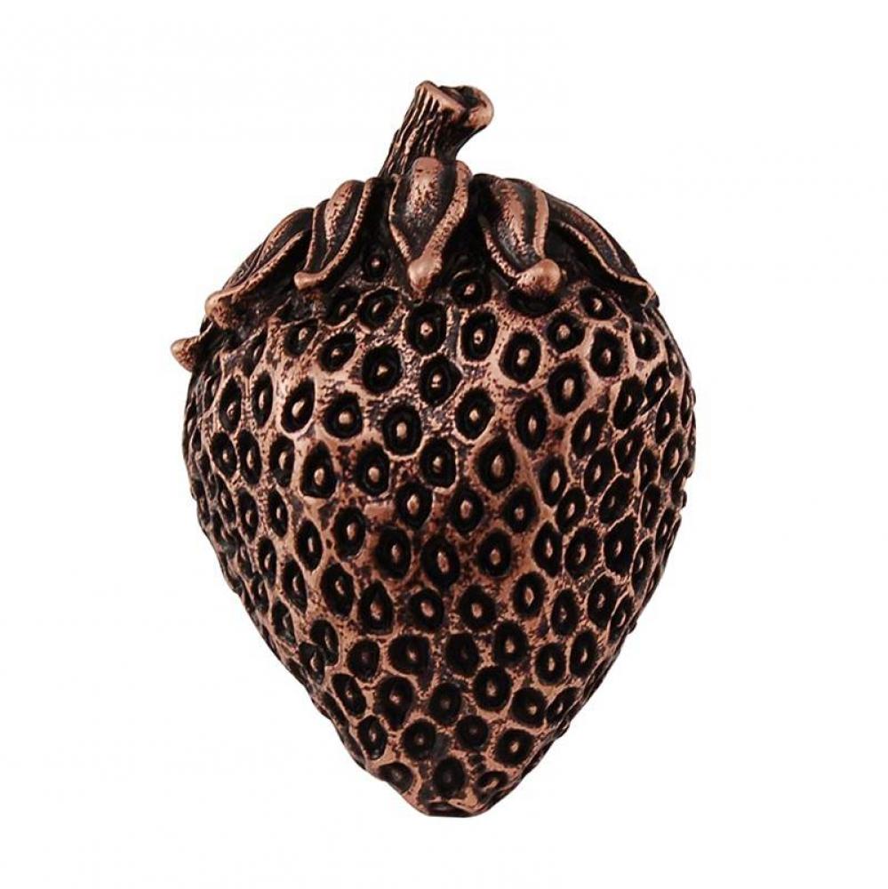 Fiori, Knob, Large, Strawberry, Antique Copper