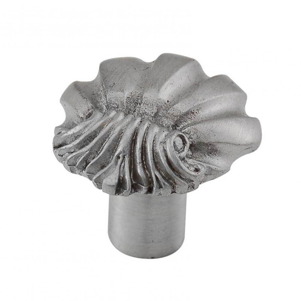 Knob, Large, Shell, Satin Nickel