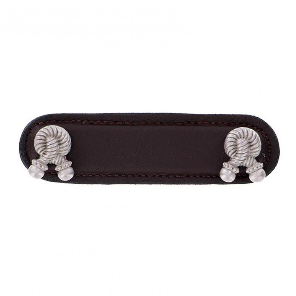 Equestre, Pull, Leather, Rope, 3 Inch, Brown, Satin Nickel