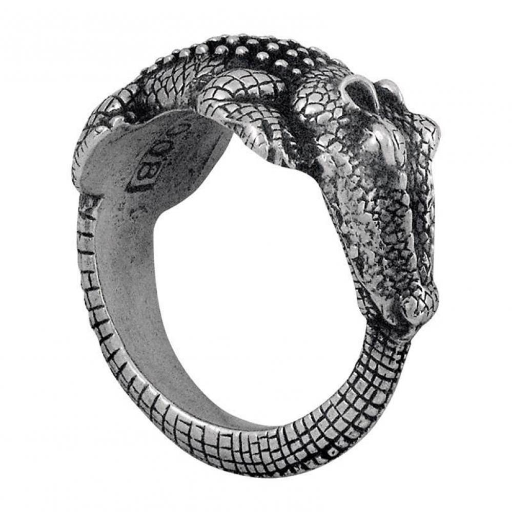 Pollino, Napkin Ring, Alligator, Vintage Pewter