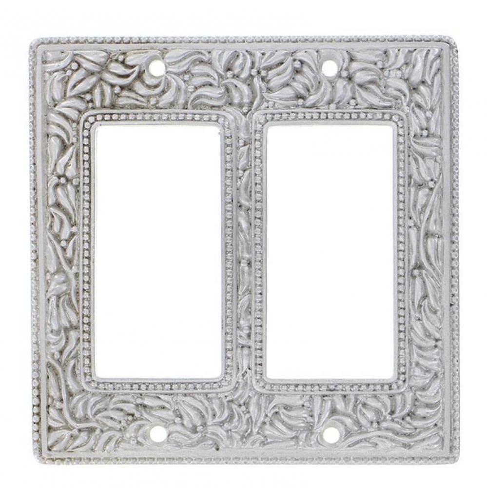 San Michele, Wall Plate, Double Dimmer, Satin Nickel