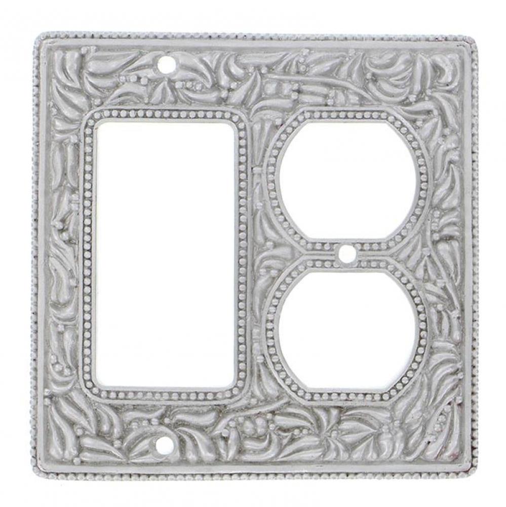 San Michele, Wall Plate, Dimmer/Outlet, Satin Nickel